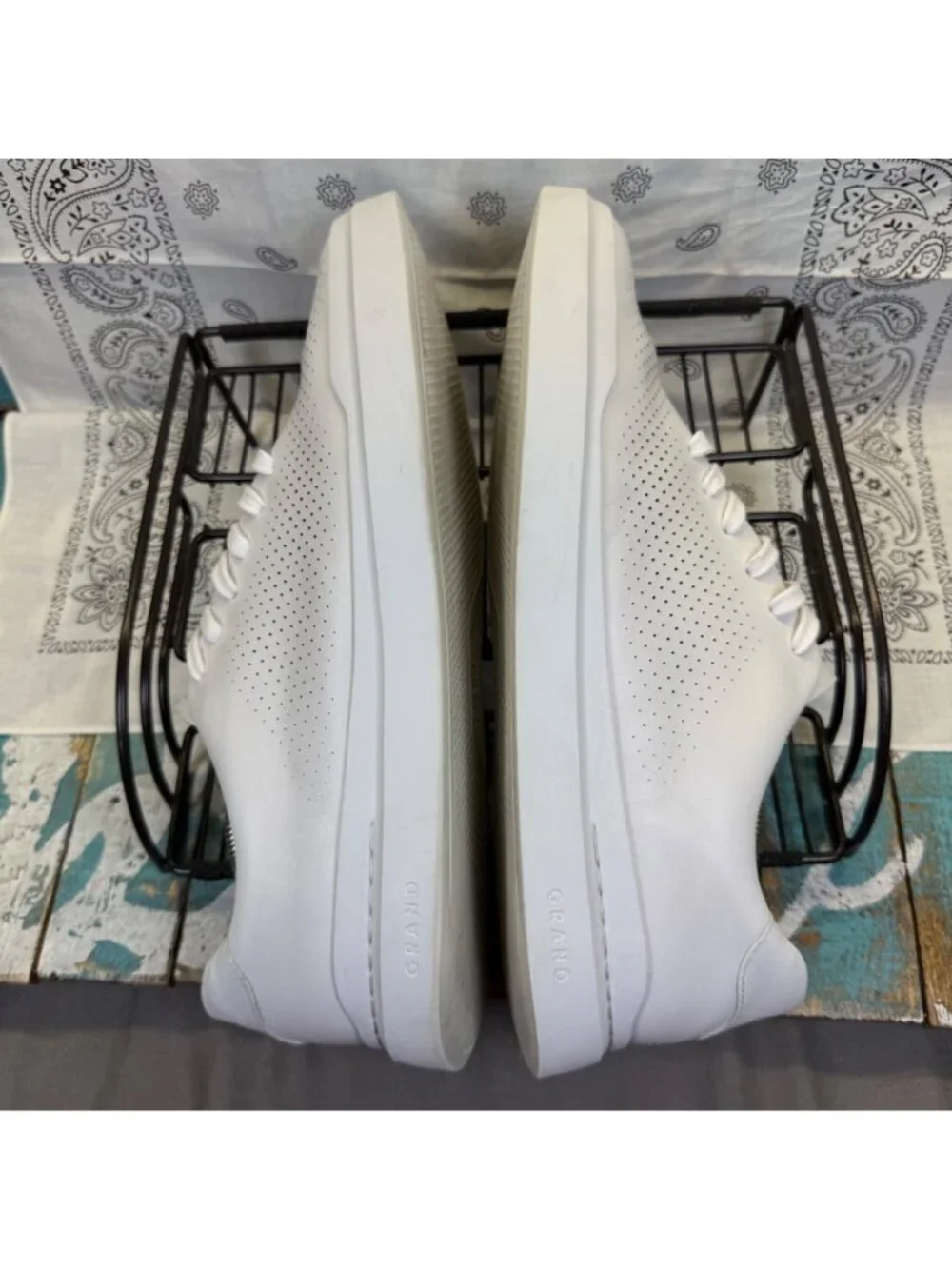Coile Haan | Shoes | Cole Haan Grandpro Rally Laser Cut Sneakers White ...